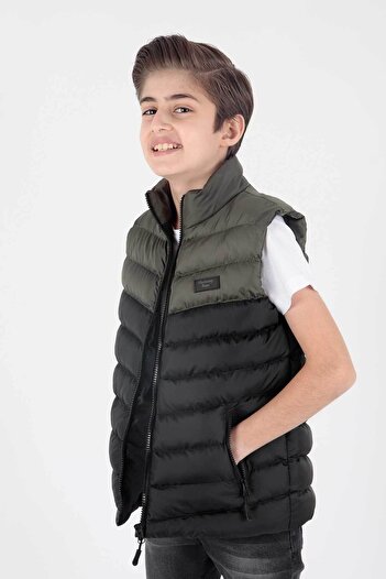 AHENGİM Boy's Hoodless Puffer Vest - Fashion Trend Ak 217980