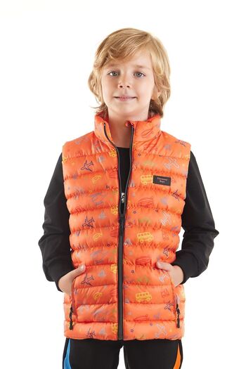 AHENGİM Boy's Trend Printed Puffer Vest - Ak214041