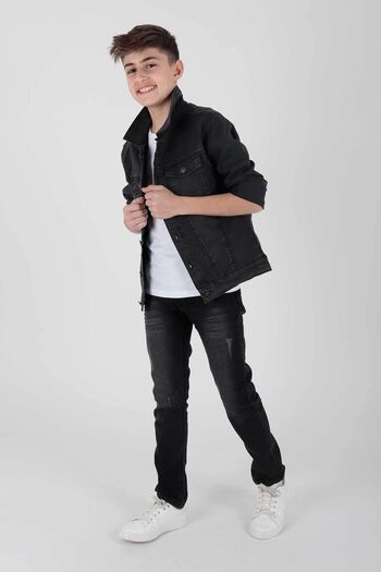 AHENGİM Boy's Jean Jacket - Casual Fashion, Ak 22152023
