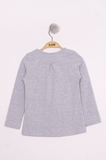 Toontoy Girl's Sequined Rose Embroidered T-Shirt