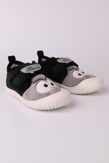 The Red Kids Boy's Slippers - Winter, Velcro, Adjustable Comfortable Insole, Gray