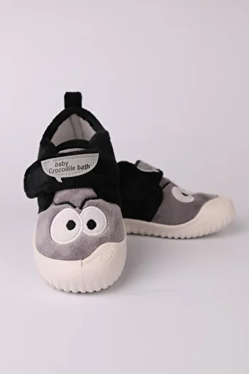 The Red Kids Boy's Slippers - Winter, Velcro, Adjustable Comfortable Insole, Gray