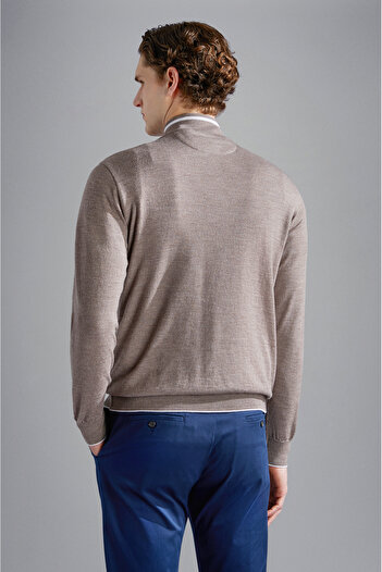 PAUL&SHARK MEN'S ZIPPED PULLOVER C.WWOOL