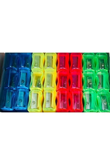 Linea Plastic Pencil Sharpener with Lid 24 Pieces Box (262)
