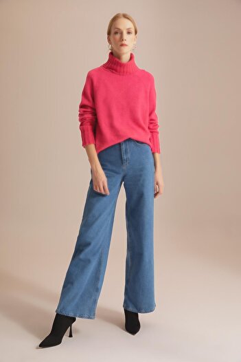 DeFacto Oversize Fit Balıkçı Yaka Uzun Kollu Triko Tunik X7700az22wn