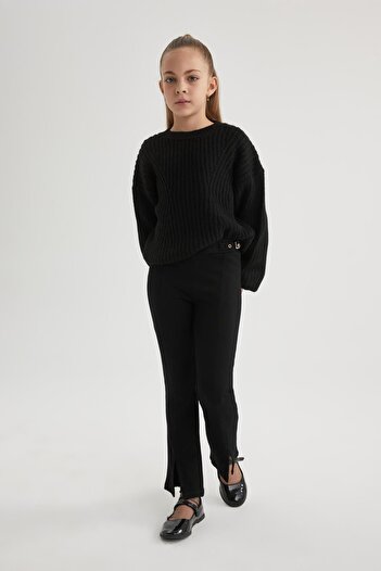 DeFacto Girl's Crew Neck Basic Plain Knitwear Sweater A6014A823Wn