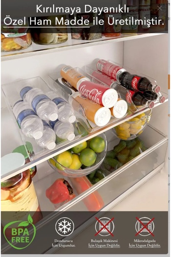 AHİR TİCARET 3 Pieces Ultra Durable Unbreakable Refrigerator - Bottle Organizer