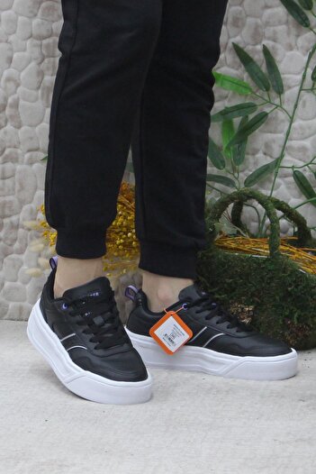 Kinetix Adexa Pu W Sneaker - Black and White, Light and Comfortable Women's Shoes