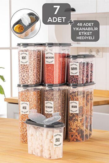 Herza House Set of 7 Anthracite Gray Oval Food Container