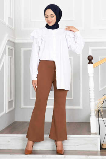 EBRUTESETTÜR Elastic Waist Spanish Leg Hijab Trousers