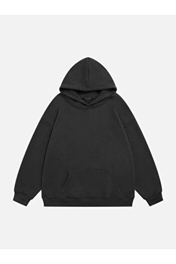 Mad&Calf Red 8 Ball Printed Unisex Oversize Hooded Fleece Sweatshirt