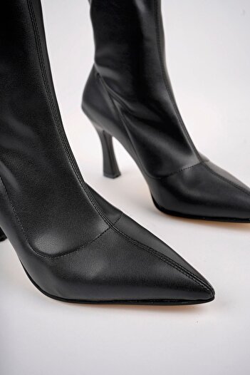 meyra'nın ayakkabıları Μαύρα Stretch Γυναικείες Μπότες - Γόβες Stiletto