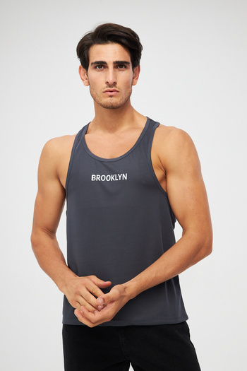 YÜKSEL IŞIK Men's Athlete Tank - Anthracite Printed Color