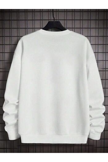 Know Λευκό California Chase Greatness Printed - Ανδρικό φούτερ Oversize Crew Neck