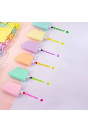 MAB 6 Colors Mini Ice Cream Highlighter Set - Cute School Gift and Highlighter