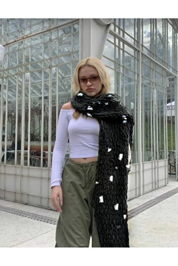 Moda Biçer Eșarfă de pluș tricotată New Trend Color