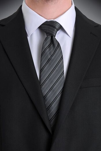 Hatemoğlu Gray Striped Tie