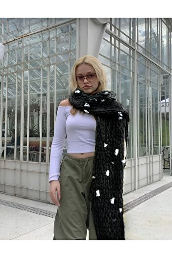 Moda Biçer Eșarfă de pluș tricotată New Trend Color