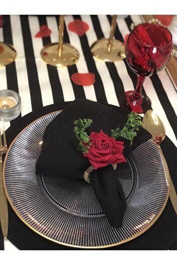 Ayd Home Set of 4 Red Rose Napkin Rings Romantic Napkin Holder Tableware Presentation Valentine's Day February 14 Valentines