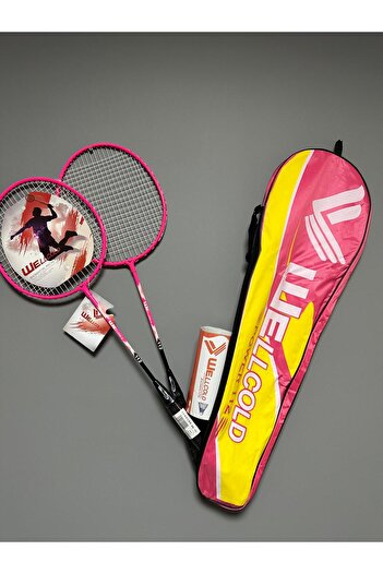 WELLCOLD 2 Adet Profesyonel Badminton Raketi Deluxe Badminton Çantası Seti + 3 Adet Badminton Topu 112