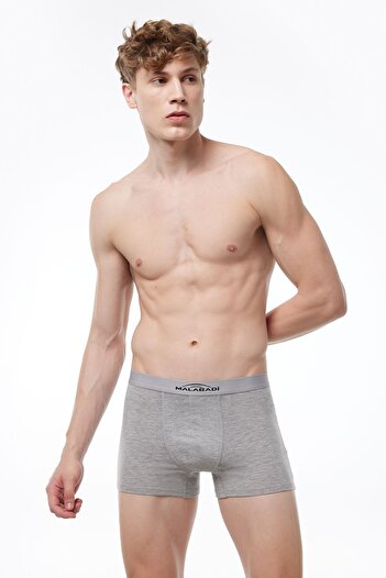 Malabadi Men's Gray Cotton Elastane 3-Piece Boxer Set - 3m075