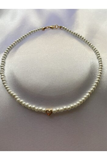 Alya Jewelry Kadın Minimal Kalp Incili Choker
