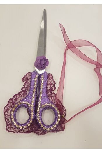 Evsay Söz Nisan Ribbon Scissors Purple