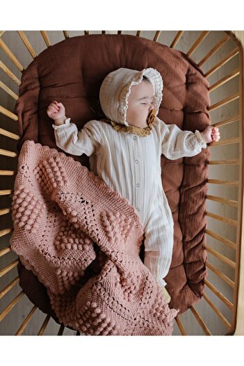 lelikobaby Knitted Collar Detailed Muslin Jumpsuit