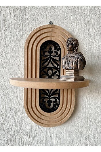 Step and Maker Wooden Patterned Wall Shelf (Mdf)