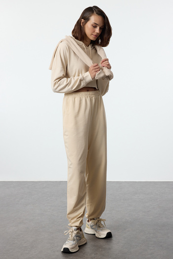Trendyol Collection Stone Loose Jogger Thin Knitted Sweatpants Pants Twoaw22Ea0041