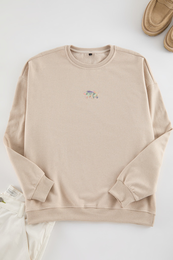 Trendyol Collection Μακρυμάνικο φούτερ με λαιμόκοψη πολύτιμων λίθων TMNAW23SW00191