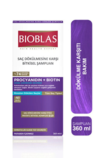 Bioblas ProcyaniDın Anti Stress Shampoo for Hair 360ml - Anti Loss Set of 4