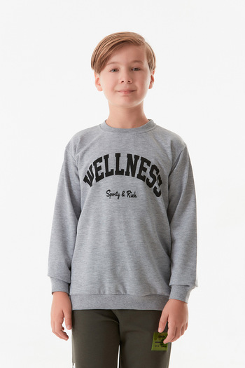 Fulla Moda Wellnes Text Printed Sweatshirt for Boys