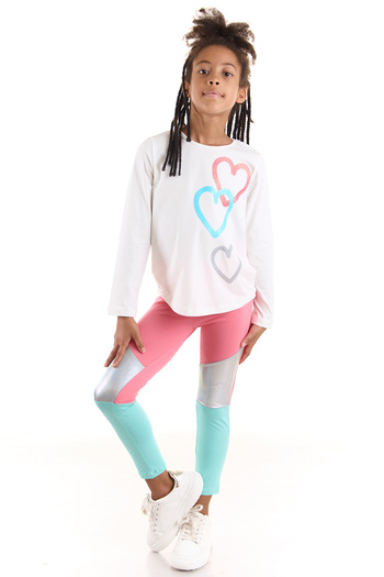 Colorinas Color Blocked Girl's Combed Cotton Tights