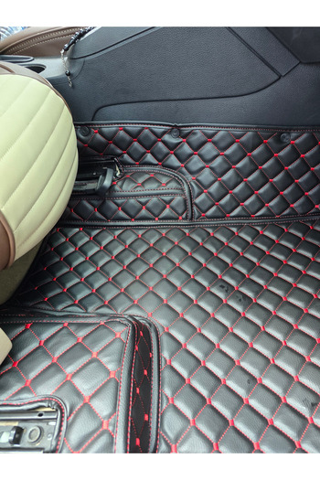FEYZA OTO Fiat Fiorino 2008-2024 Siyaha Kırmızı Renk Araca Özel 8d Premium Havuzlu Deri Paspas