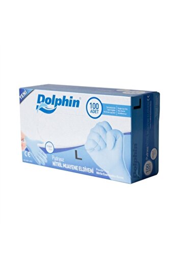 Dophin Dolphin Nitrile Powder Free Blue Gloves L