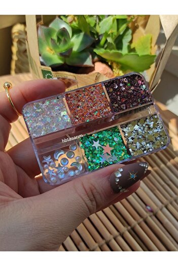 hbtasarim Glitter Simli Jel Far Paleti Kremsi Yüz Ve Vücut Simi Yüz Taşı 6