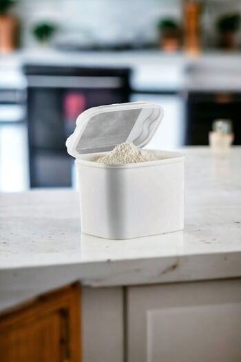 VİP AHMET 2 Pieces 10lt White Fairy Tale Series Flour & Pulses Storage Container