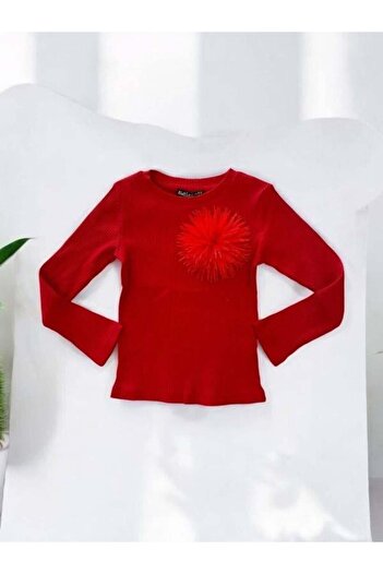 Zekids Ribbed Flower Patterned Girl's Blouse
