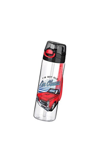 Gönül İşlerim 500 ml Rio Patterned Polycarbonate Water Bottle and Leech - with Pipetli and Lock