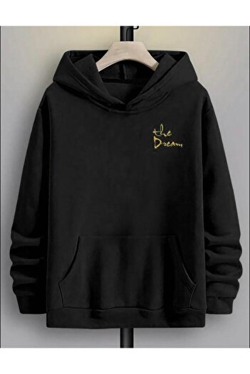 AFROGİYİM Unisex Dream Man Sculpture Μπροστά πίσω με στάμπα Oversize Hooded Hoodie