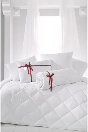 Madame Clean Home Double Antiallergic Luxury Microfiber Quilt + 2 Pieces 800 Gr Bead Silicone Pillow Set