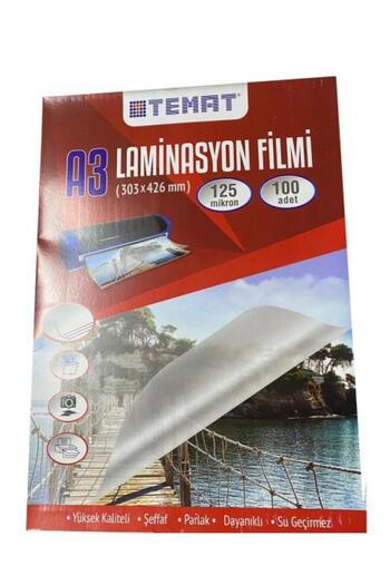Temat A3 Laminating Film PVC 125 Micron Pack of 100
