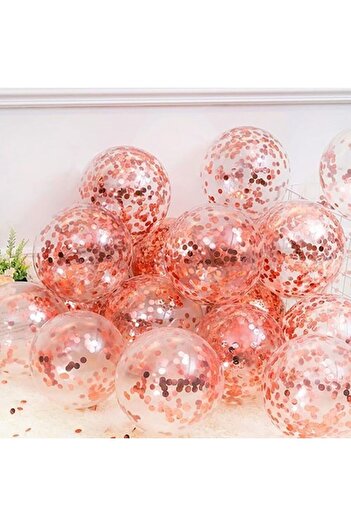 Partioutlet 30 Adet Rose Kalp Uçan Balon Demeti