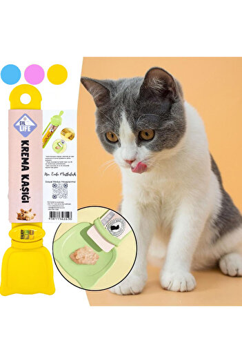 Silky Life - Cat Cream / Cake Spoon - Yellow