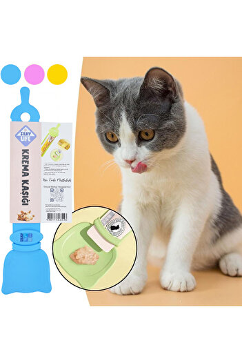 Silky Life - Cat Cream / Cake Spoon - Blue