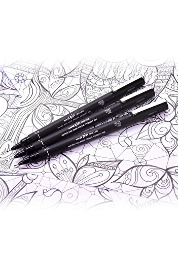 UNİ-BALL Uni Ball Pin 0.3 Technical Drawing Pen Black (3 Pieces)