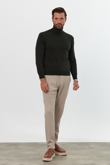 Livio Ferri Men's Knitwear Sweater - Wool, Full Turtleneck, Throat