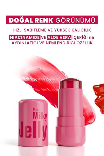 PROCSIN Milky Jelly Doğal Görünüm Dudak ve Yanak Renklendirici Allık Kırmızı (Red) 5 GR
