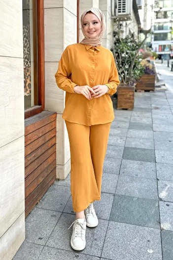 Gizce Mustard Liva Suit Set